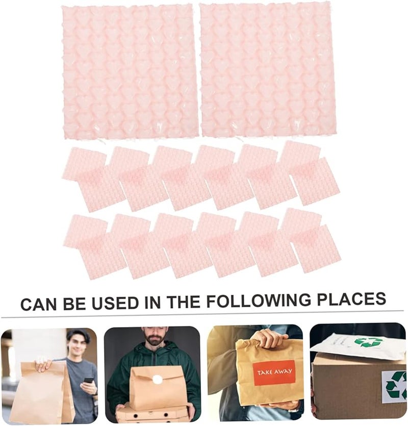 Pink Heart Shaped Bubble Cushioning Pouches 10X10X0 5cm 180pcs For Jewelry Soap Electronics Shipping - Image 4
